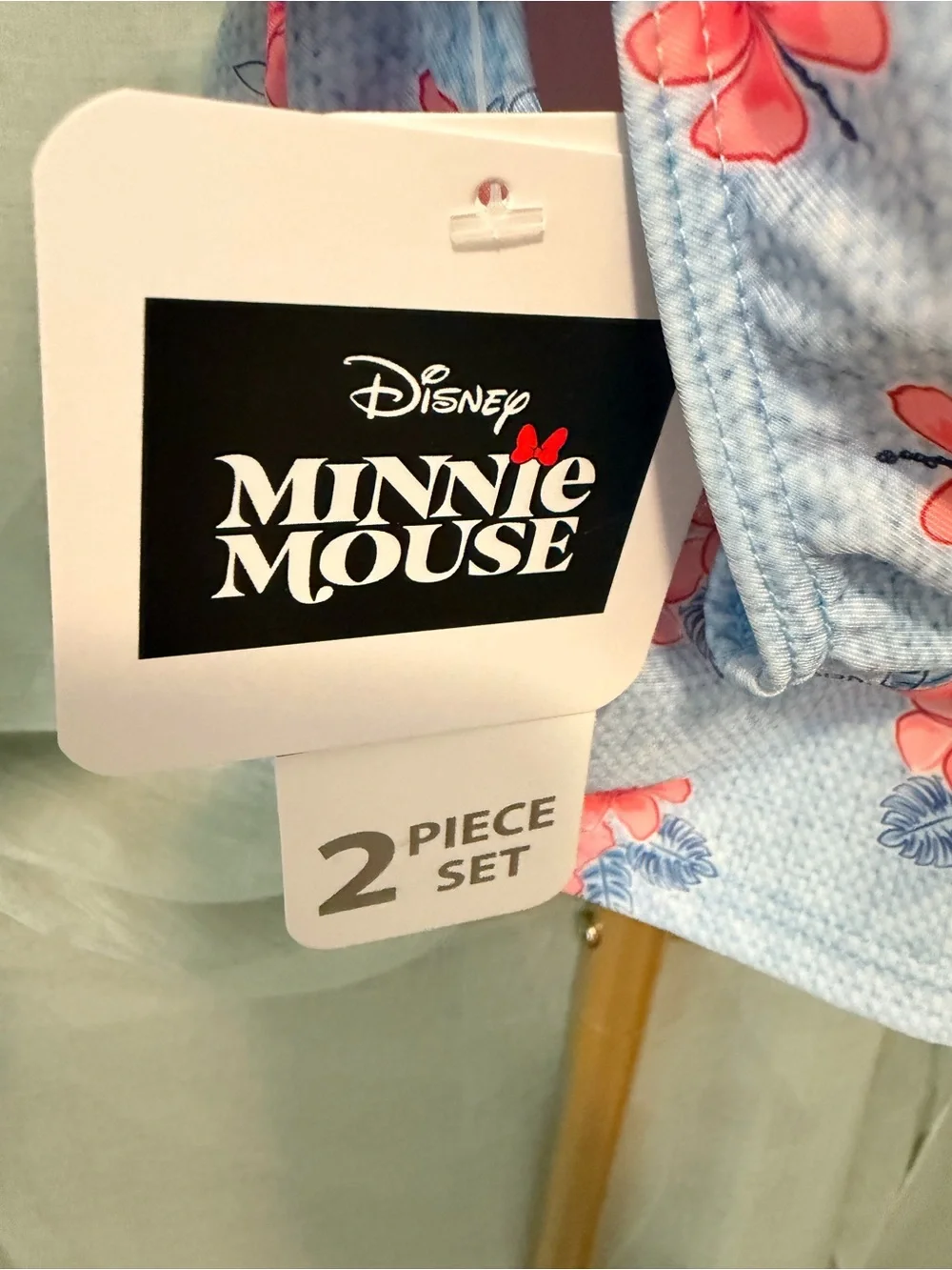 Disney Minnie Mouse Blue Floral Ruffle 2 Piece Swimsuit